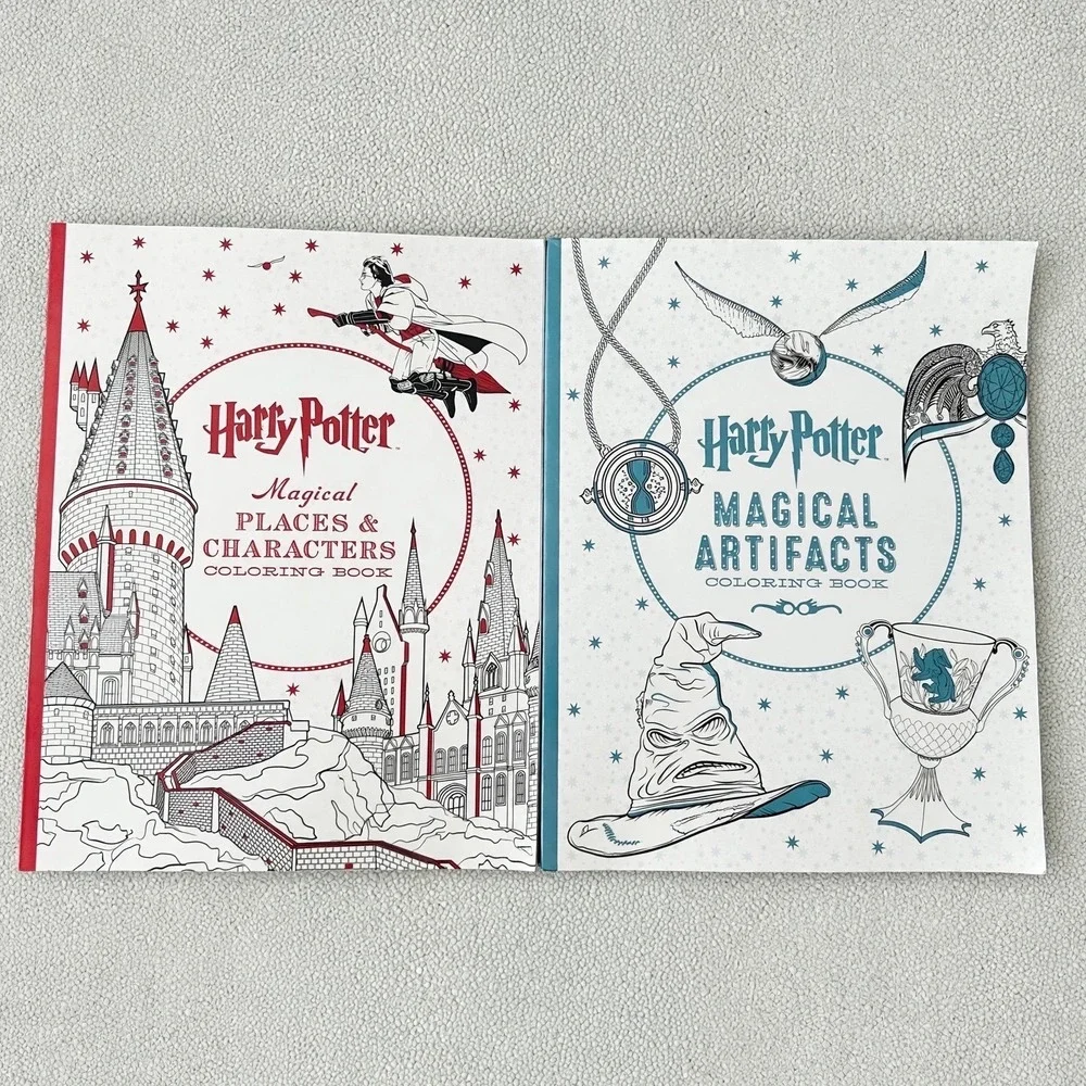 Harry Potter Coloring Book Lot 2 Magical Places Characters Artifacts Scholastic